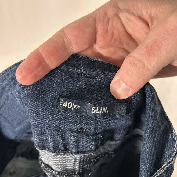 FSP Denim Wear Jean Shorts Women's Size 40 Dark Wash Denim Button Zip - Picture 7 of 8